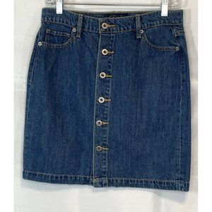 Lucky Brand Medium Denim Button Front Pencil Skirt Size 6/28 Womens Pockets